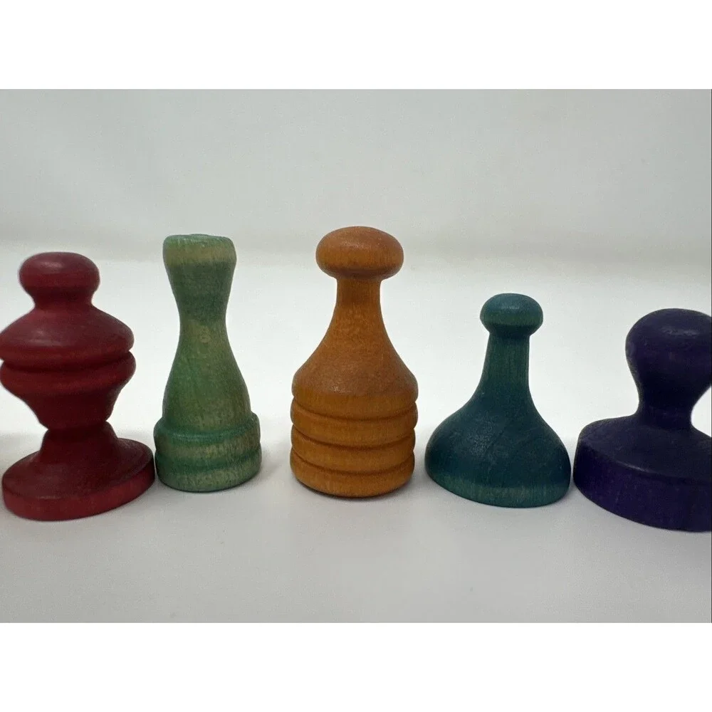 Vintage Wooden Monopoly Game Pieces Lot Of 8 Replacement Parts Pieces